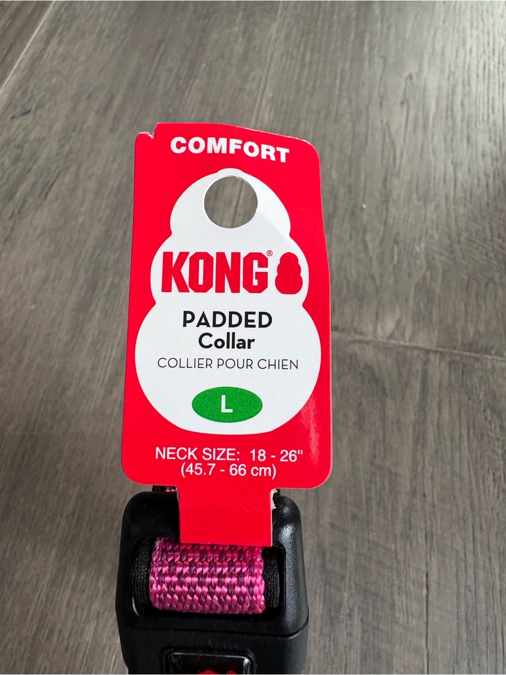 Kong Pink Woven Padded Dog Collar size Large
